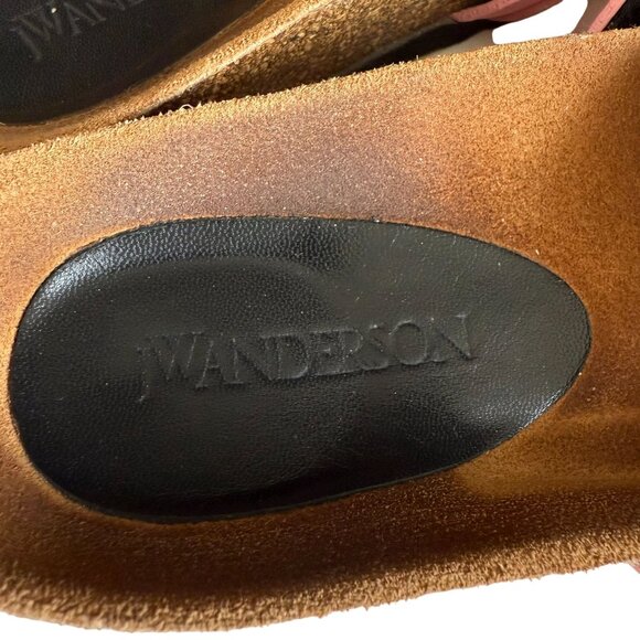 JW Anderson Leather Fuchsia Chain Slide Sandals Shoes Women Size 36 Pink Gold - Picture 6 of 9